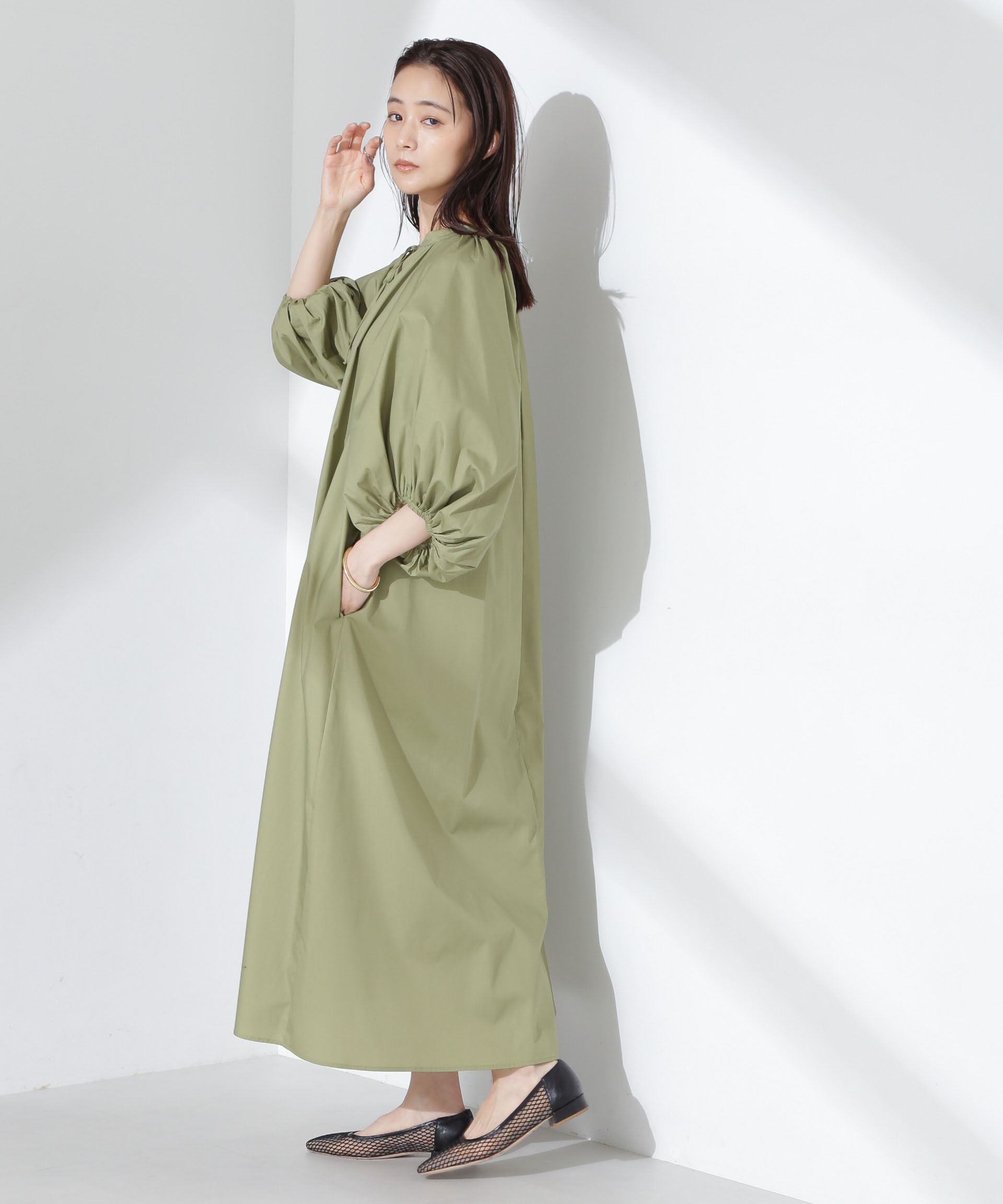 nano･universe「ボリュームギャザーフレアワンピース」|ワンピース|