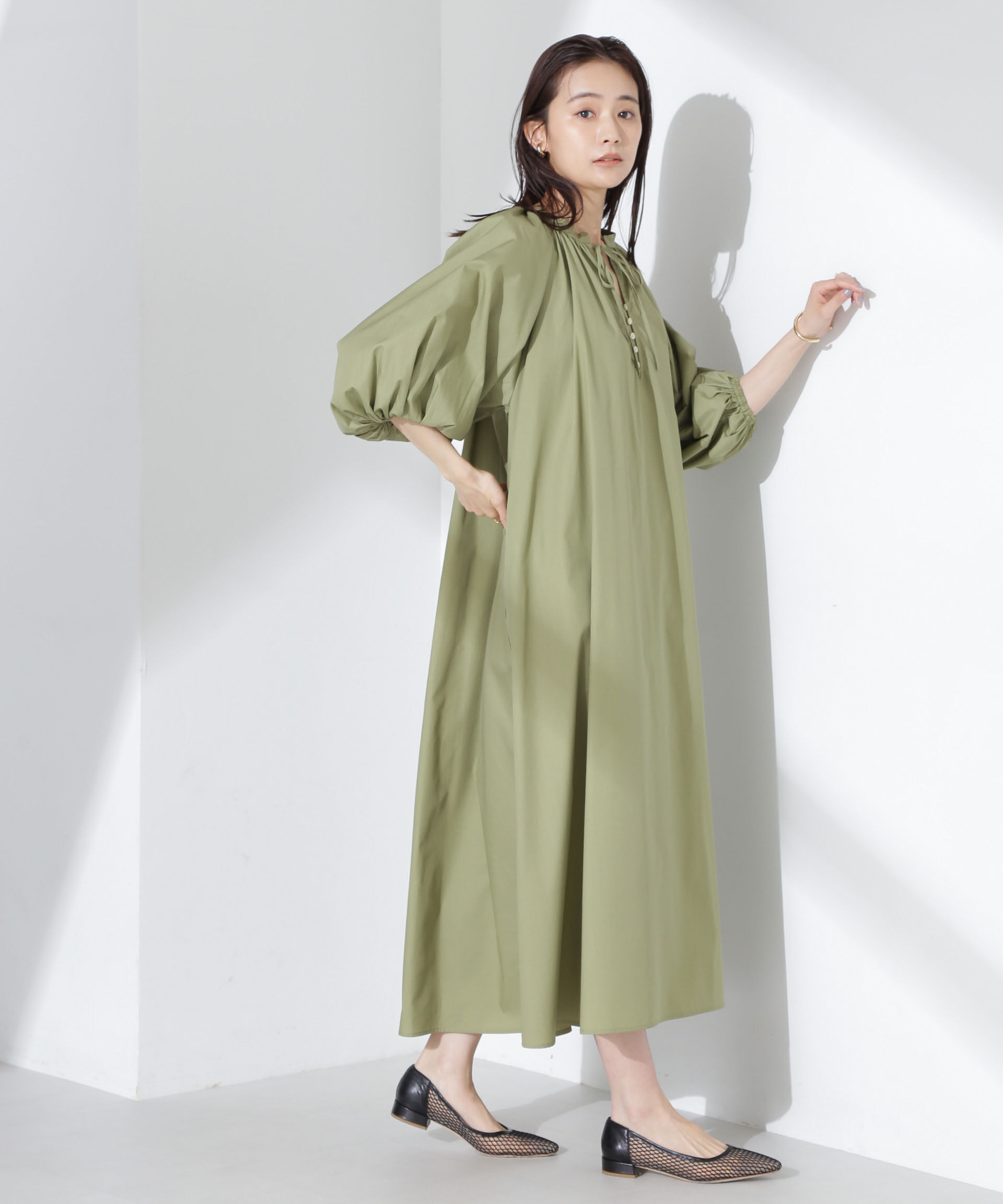 nano･universe「ボリュームギャザーフレアワンピース」|ワンピース|