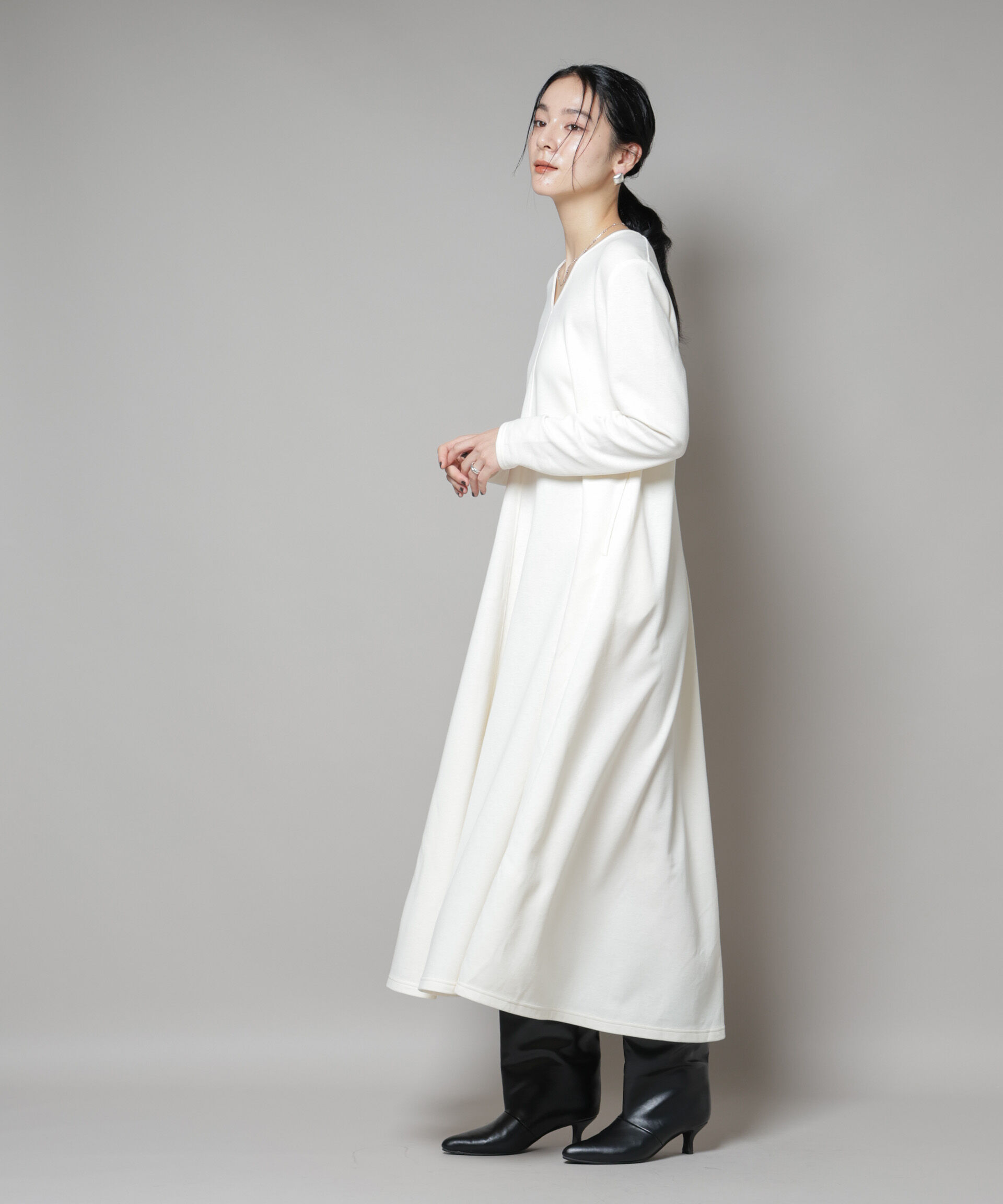 nano･universe「ライトコットンダンボールフレアワンピース」|ワンピース|