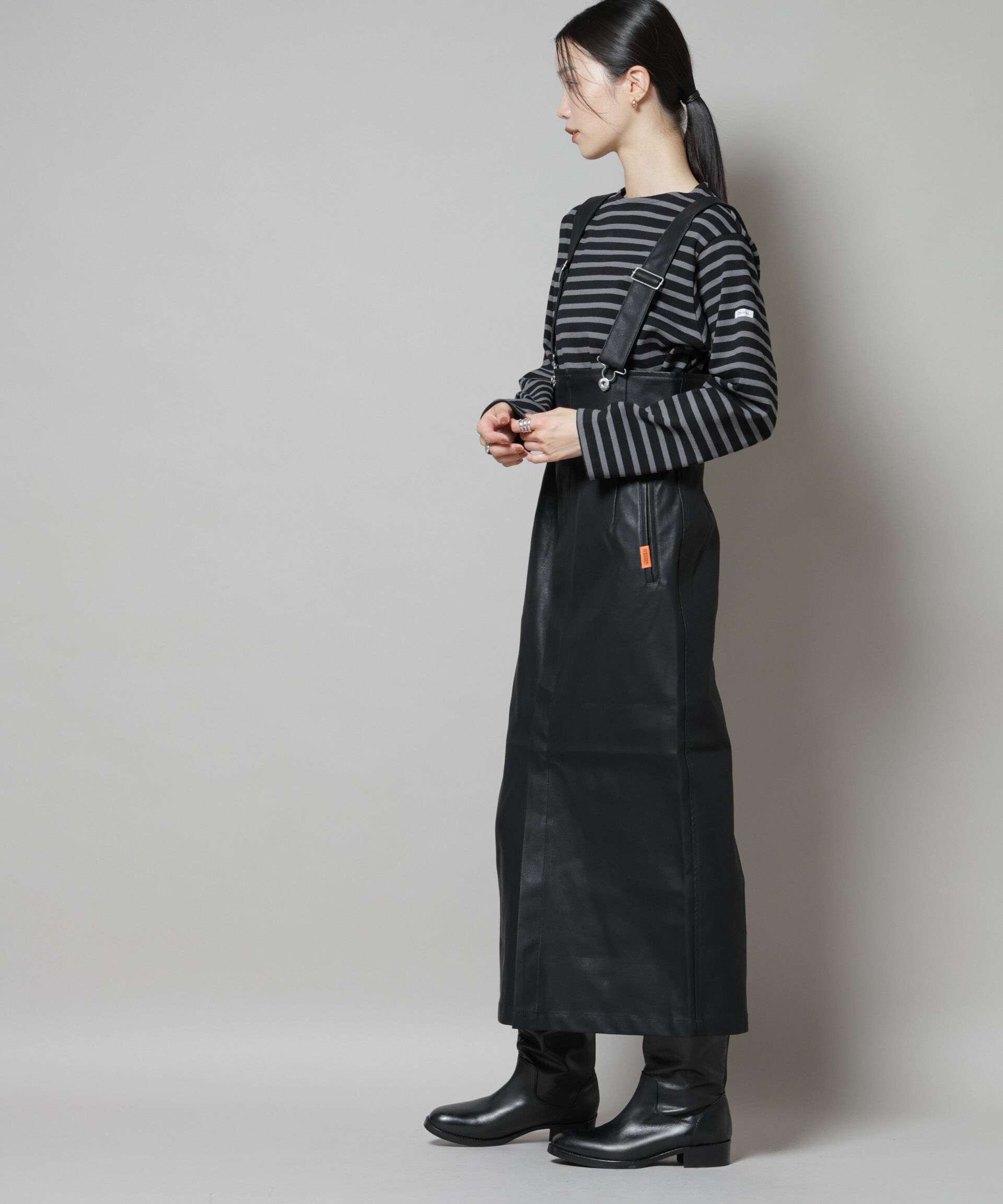 nano･universe「UNIVERSAL OVERALL/TIGHT ECO LEATHER」|ワンピース|