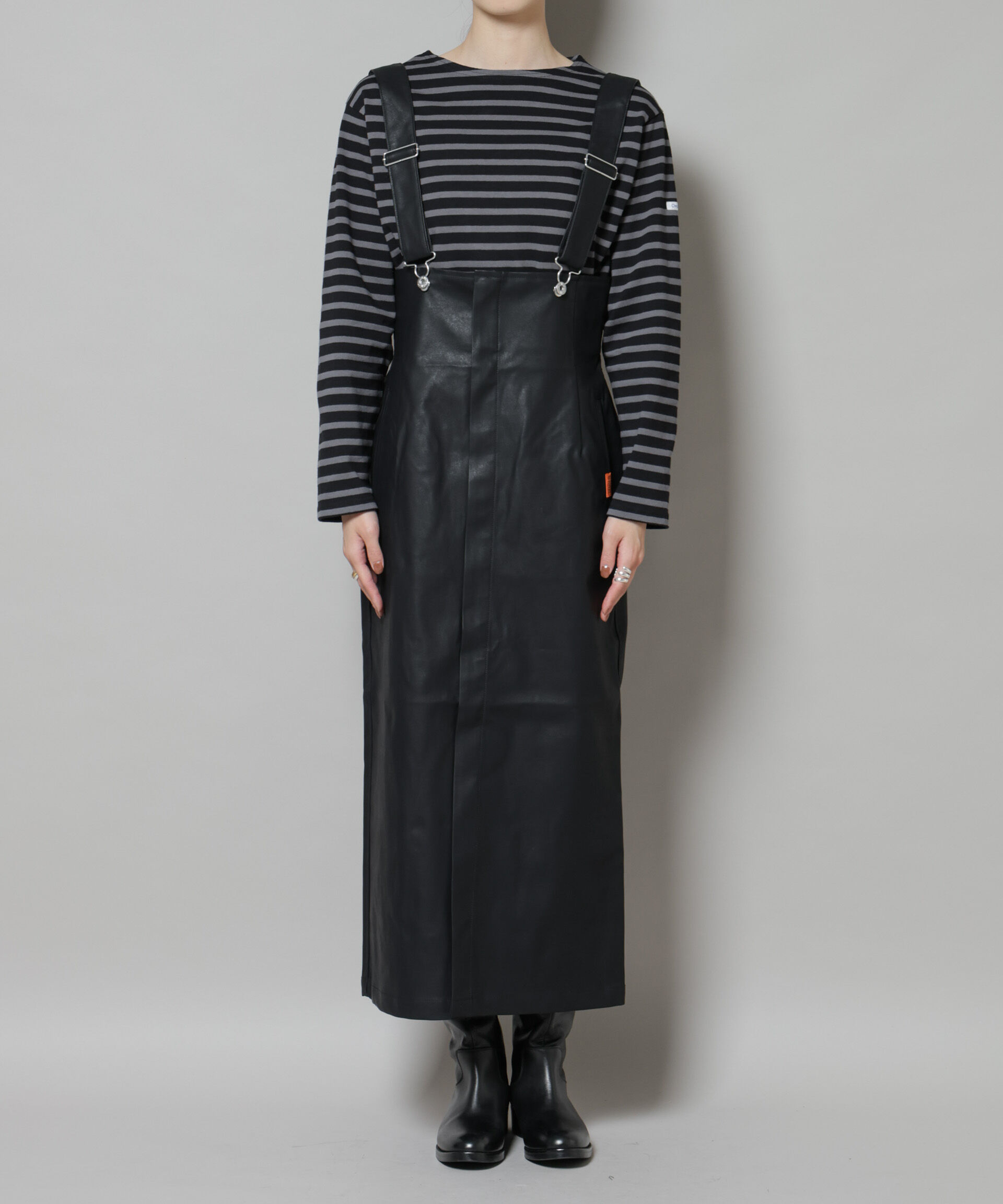 nano･universe「UNIVERSAL OVERALL/TIGHT ECO LEATHER」|ワンピース|