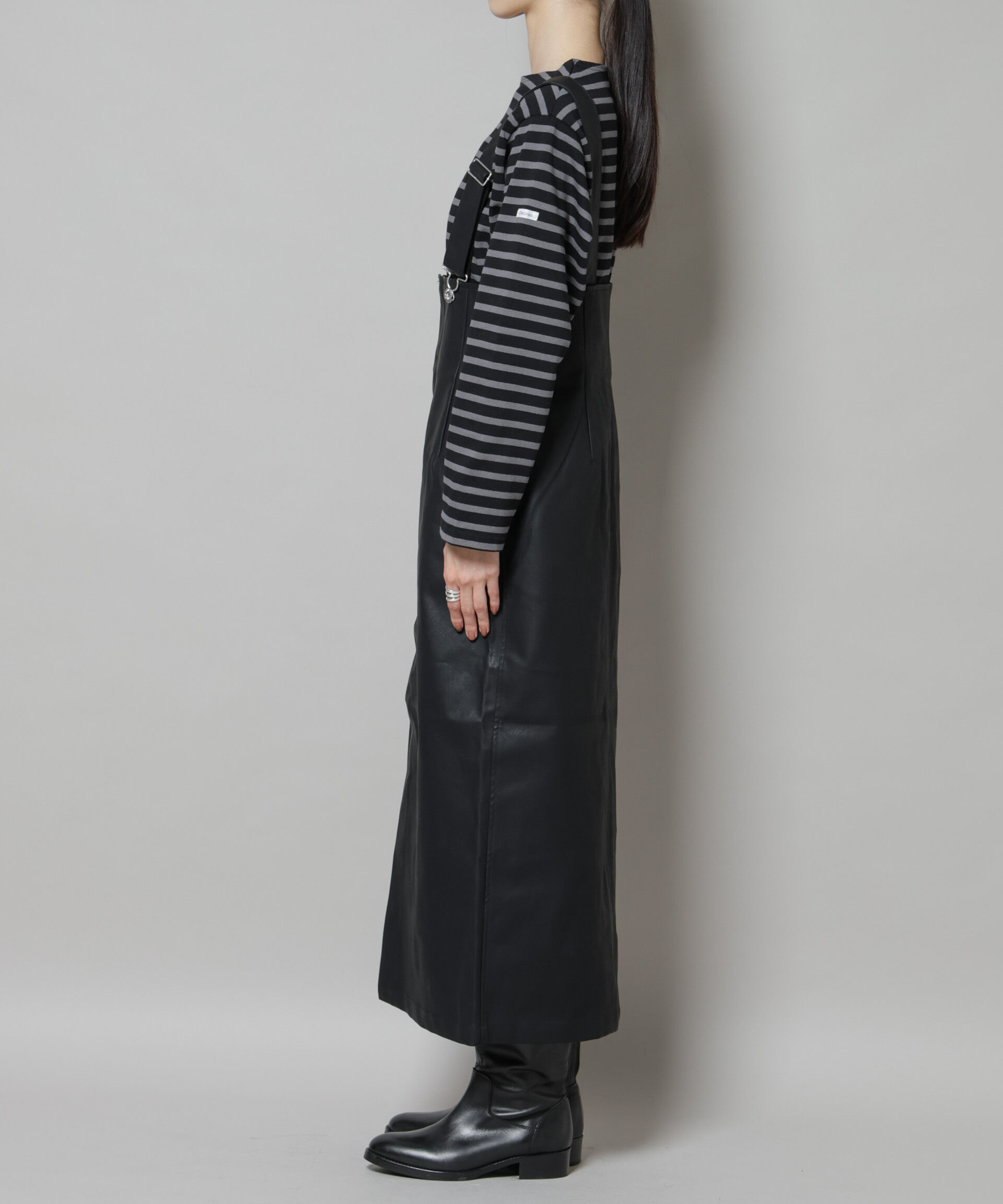 nano･universe「UNIVERSAL OVERALL/TIGHT ECO LEATHER」|ワンピース|