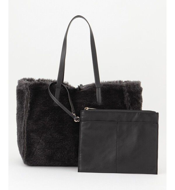 自由区「ムートンリバーシブルトート バッグ」|トートバッグ|アッシュ