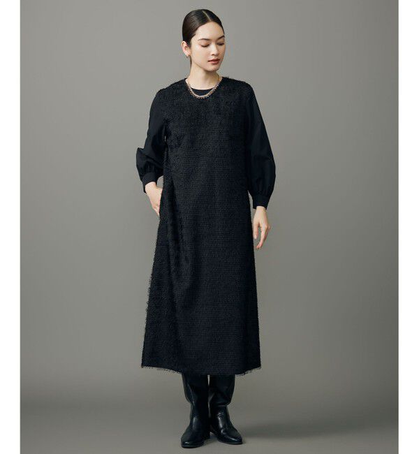 自由区「【カタログ掲載】ループカットジャカード ワンピース」|ワンピース|ブラック