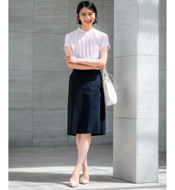 23区「【洗える/セットアップ対応】グロッシーコットンシャンブレー タイトスカート」|スカート|