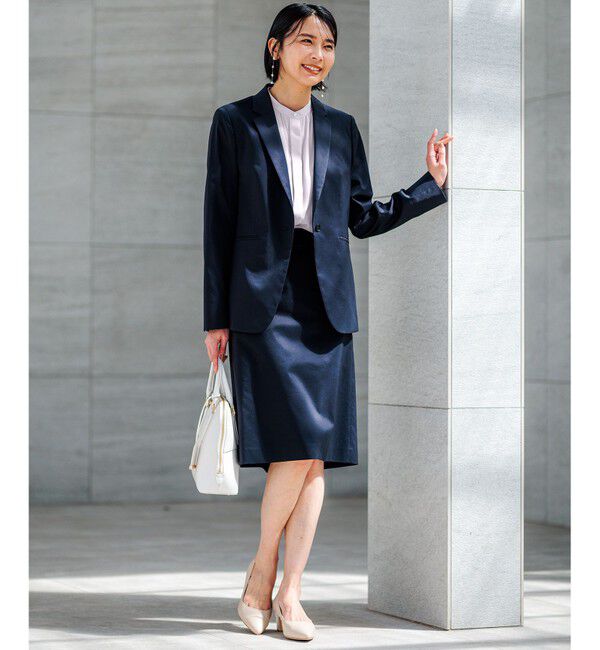 23区「【洗える/セットアップ対応】グロッシーコットンシャンブレー タイトスカート」|スカート|