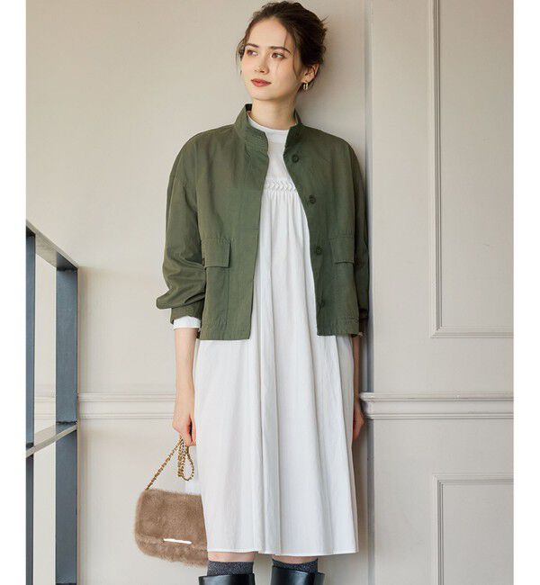 23区「【SLOW/一部店舗限定】ウォッシュドコットンサテン ワンピース」|ワンピース|ホワイト系