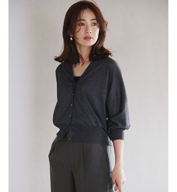 23区「【洗える】オータムシャイニー ニットカーディガン」|カーディガン|グレー系