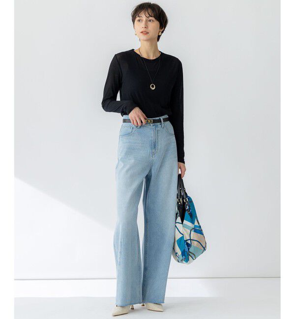 23区「【SLOW/一部店舗限定】LIGHT DENIM バレルワイド パンツ」|デニム|