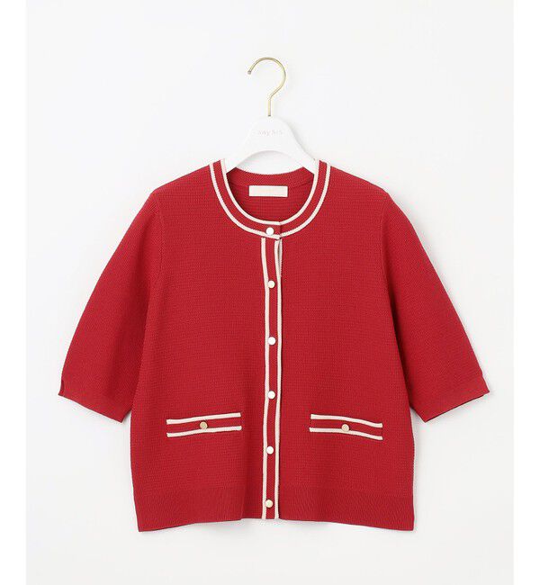 ANY SIS「【UVカット・洗える】リンクスバイカラー カーディガン」|カーディガン|