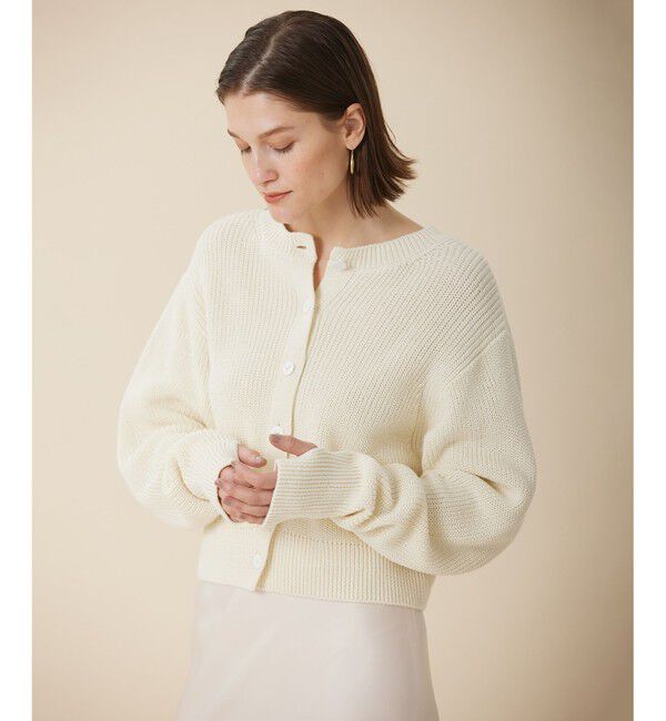 BEIGE,「LUCAS / ショート丈ニット」|カーディガン|Ecru