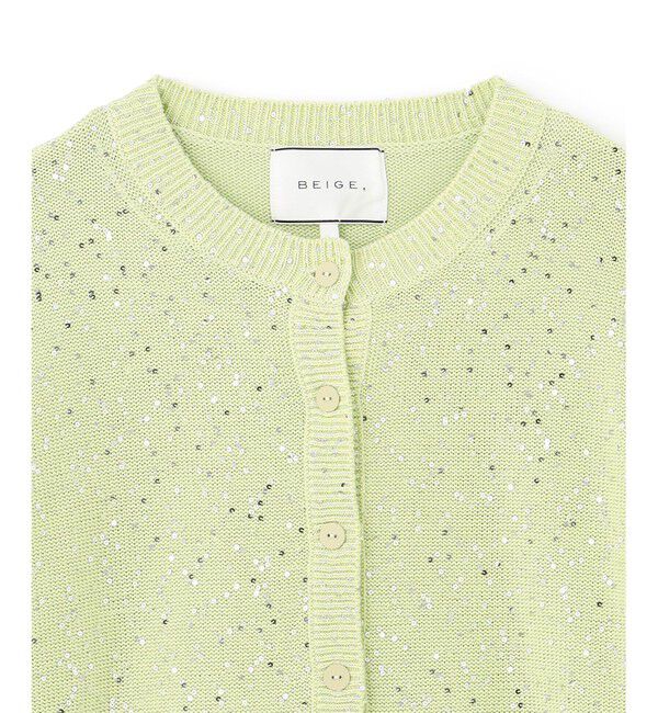 BEIGE,「【洗える】FENNEL / コットンスパンコールカーディガン」|カーディガン|