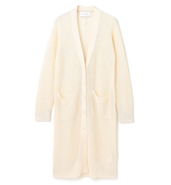BEIGE,「【洗える】OPTICAL / ペーパーヤーンVネックロングカーディガン」|カーディガン|