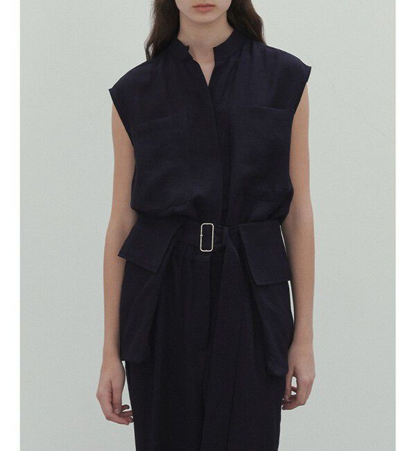 BEIGE,「【洗える】BERNARD / リネンワイドポケット付きラップベルト」|ベルト|Navy