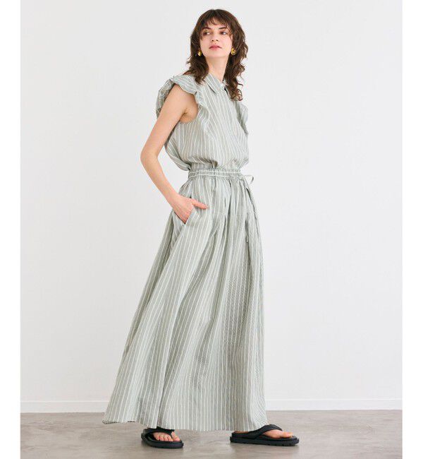 BEIGE,「【洗える】FREESIA / イージーウエストストライプフレアスカート」|スカート|