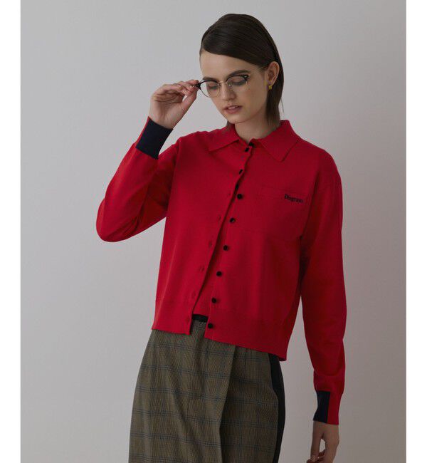 Diagram「バイカラーロゴニットカーディガン」|カーディガン|