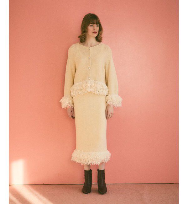 Grace Class「ラメフェザーフリンジカーディガン」|カーディガン|