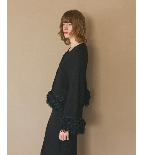 Grace Class「ラメフェザーフリンジカーディガン」|カーディガン|