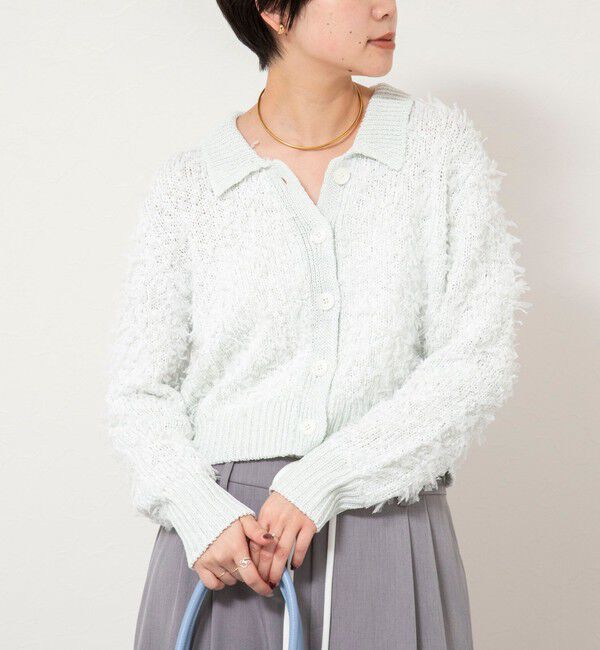 NOLLEY'S sophi「《手洗い可能》ファンシーヤーンポロ衿カーディガンジャケット」|カーディガン|ホワイト系2