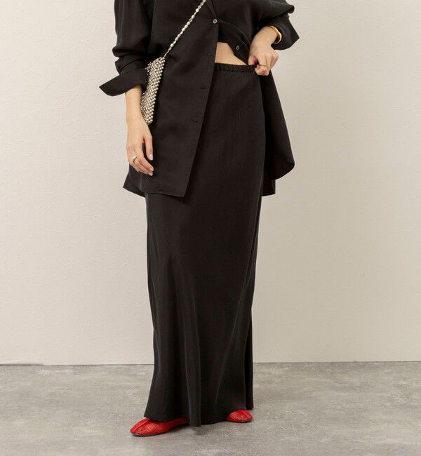 MAQWEL「《セットアップ対応》【MAQWEL/マクウェル】ウォッシャブルサテンスカート」|スカート|