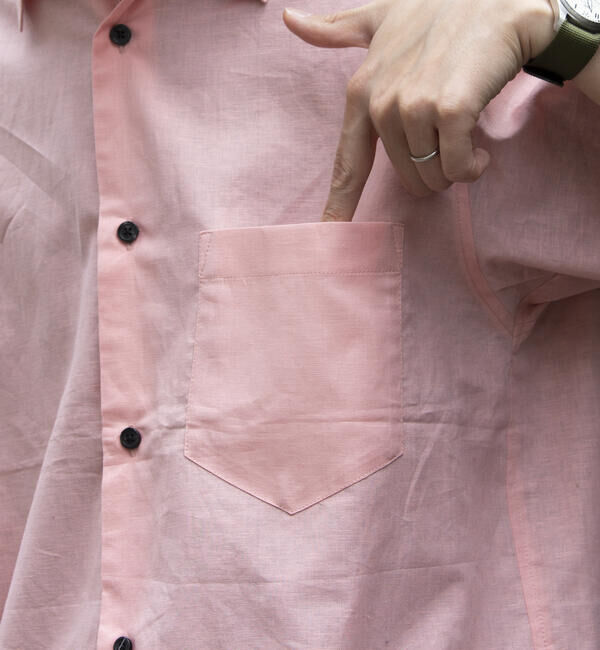 GLOSTER「【GLOSTER/グロスター】コットンリネン 半袖シャツ レギュラーカラー 綿麻」|シャツ・ブラウス|