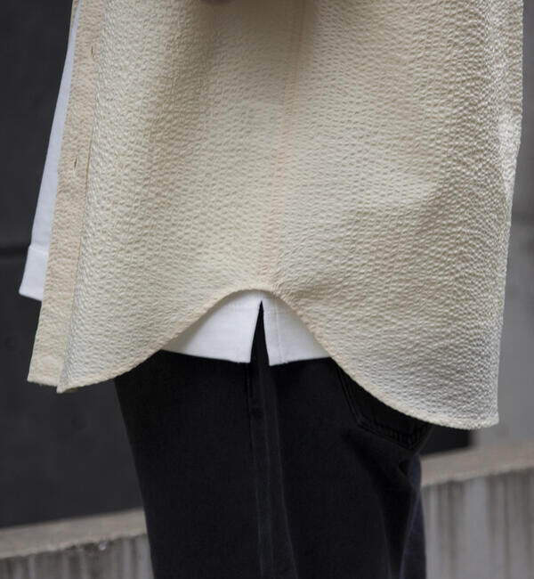 GLOSTER「【GLOSTER/グロスター】シアサッカー ボタンダウン半袖シャツ」|シャツ・ブラウス|