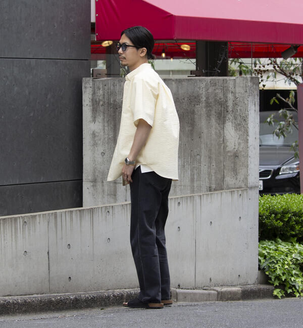 GLOSTER「【GLOSTER/グロスター】シアサッカー ボタンダウン半袖シャツ」|シャツ・ブラウス|