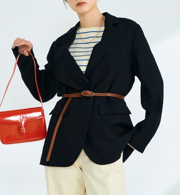 fredy emue「牛革フリー細ベルト」|ベルト|ブラウン