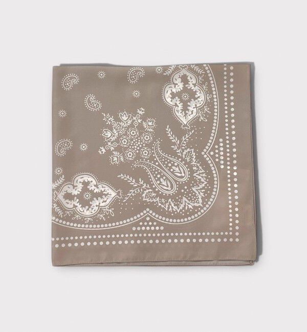 GLOSTER「【イタリア製】バンダナ柄ペイズリースカーフ」|バンダナ・スカーフ|グレーベージュ