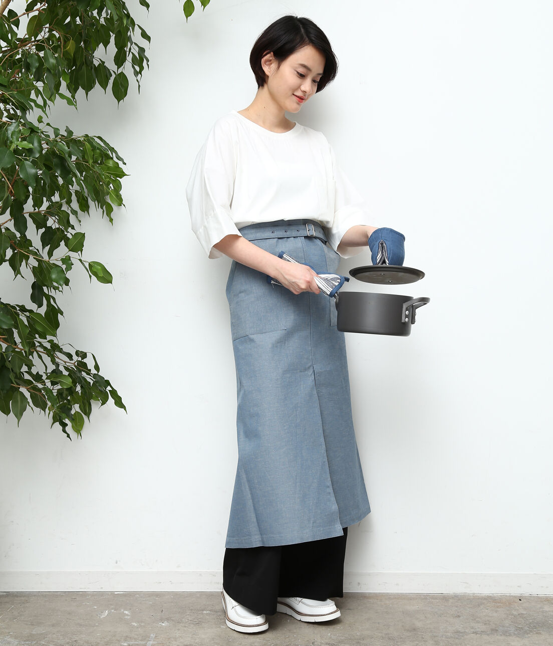 SALON adam et rope'「デニム＆千鳥　ロングサロン」|その他|