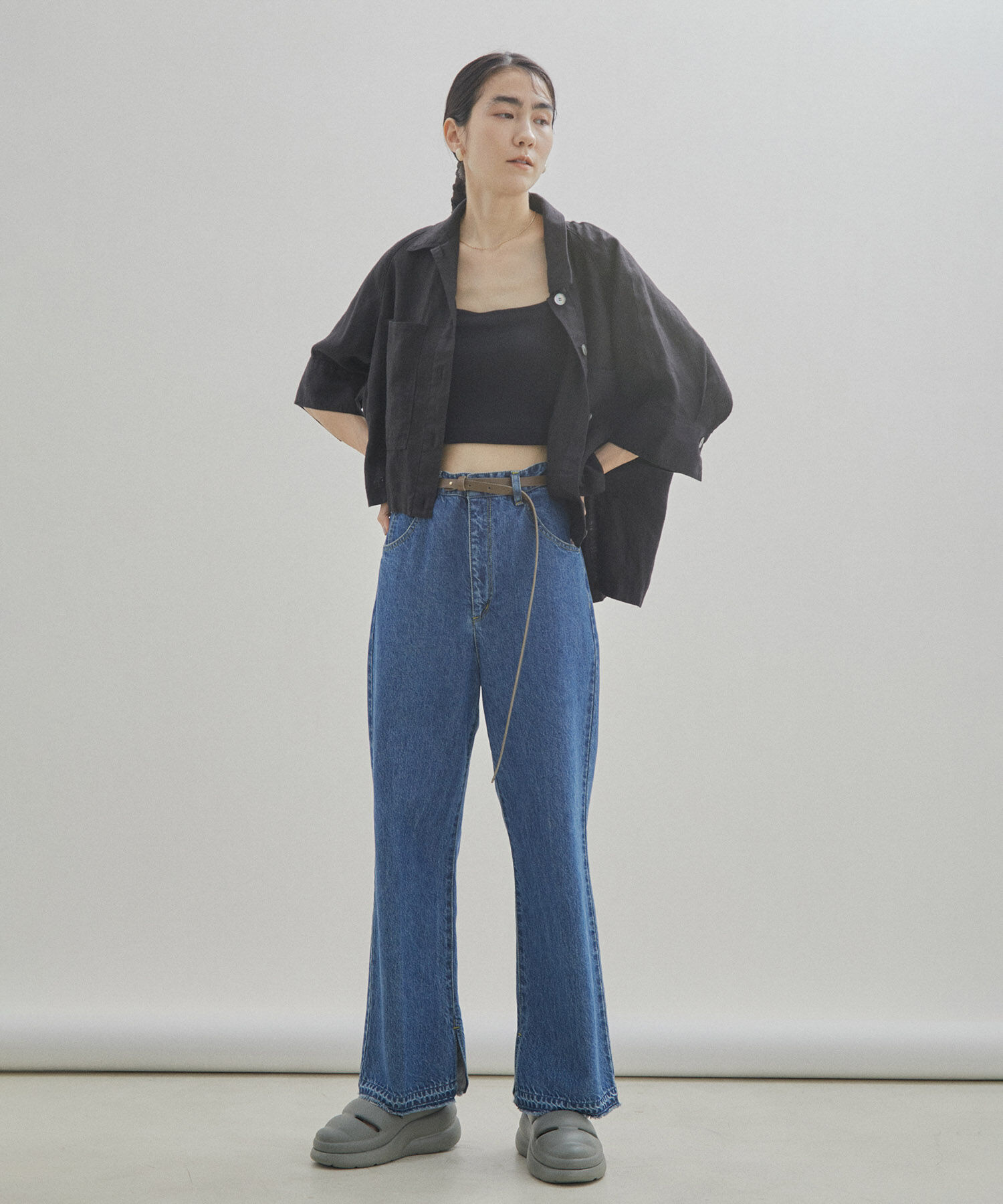 SALON adam et rope'「【サスティナブル】スリムレザーベルト」|ベルト|