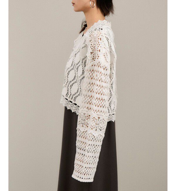 SALON adam et rope'「【WEB限定】レースパッチワークボレロ」|カーディガン|