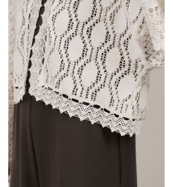 SALON adam et rope'「【WEB限定】レースパッチワークボレロ」|カーディガン|