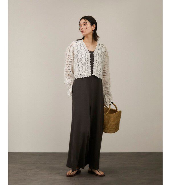 SALON adam et rope'「【WEB限定】レースパッチワークボレロ」|カーディガン|