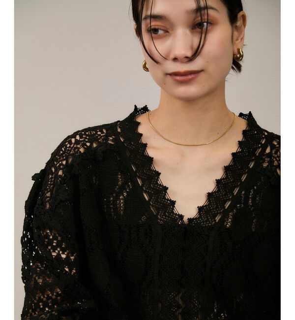 SALON adam et rope'「【WEB限定】レースパッチワークボレロ」|カーディガン|