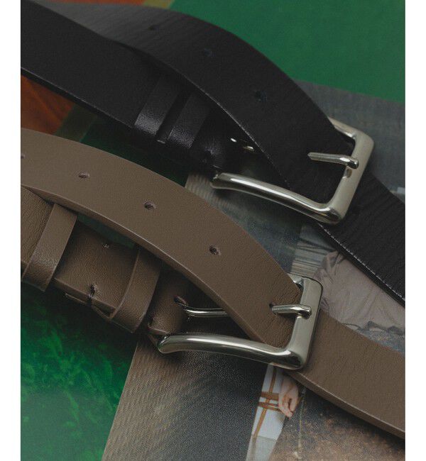 SALON adam et rope'「【W S（ドゥーブル）】レザースクエアバックルベルト」|ベルト|