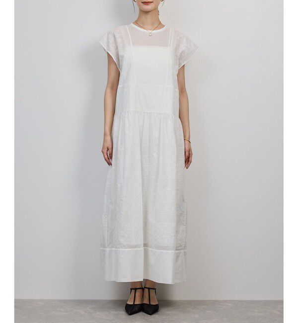 ROPE「コットンエンブロイダリーレースワンピース」|ワンピース|