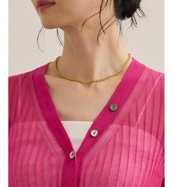 ROPE「シアーリブカーディガン/洗える」|カーディガン|