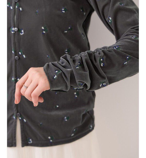 VIS「フロッキーチュール刺しゅうカーディガン/2WAY」|カーディガン|