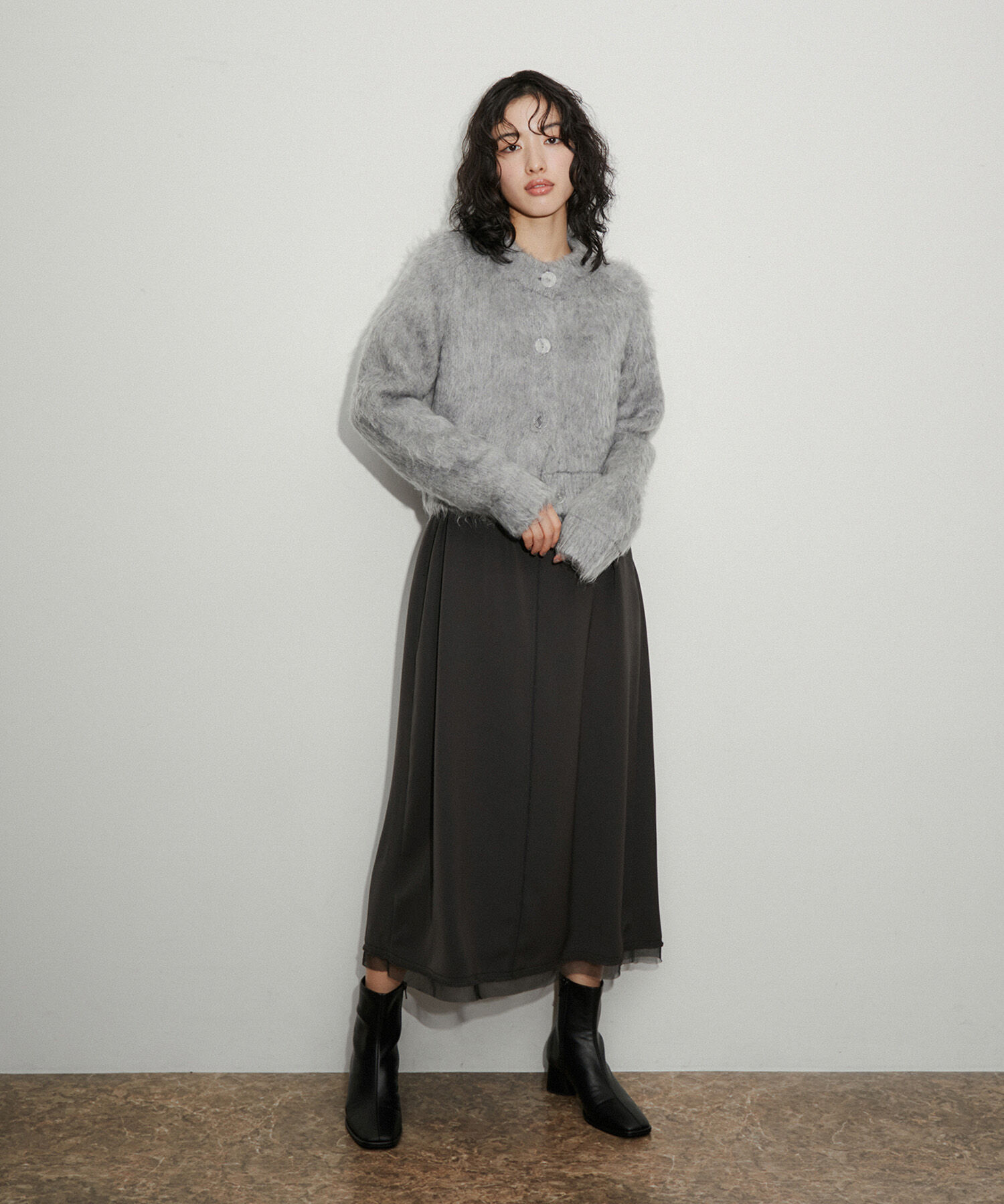 ADAM ET ROPE'「シャギーカーディガン」|カーディガン|