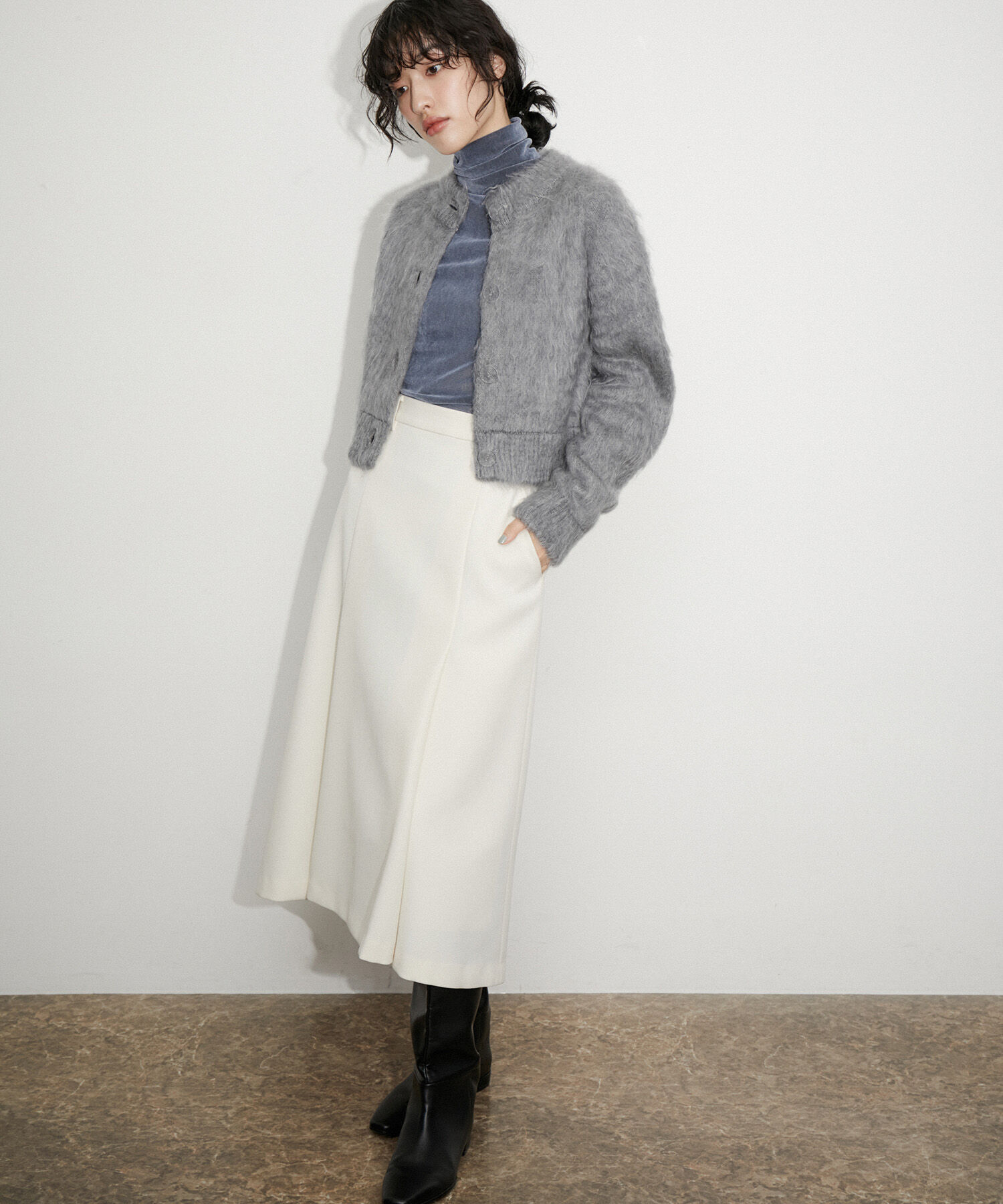 ADAM ET ROPE'「シャギーカーディガン」|カーディガン|