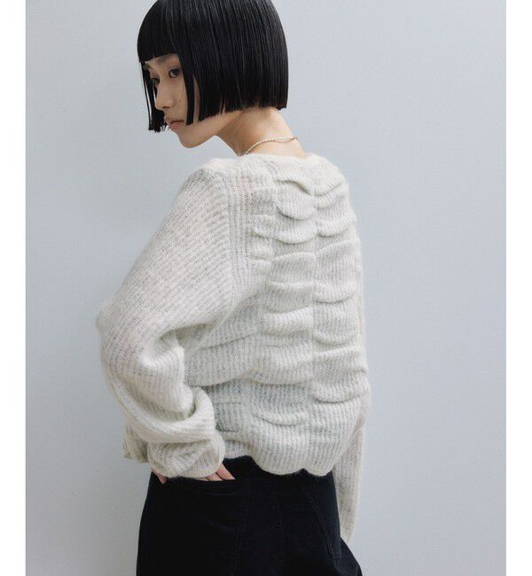 ADAM ET ROPE'「【WEB限定】ダブルモヘアシャーリングカーディガン」|カーディガン|