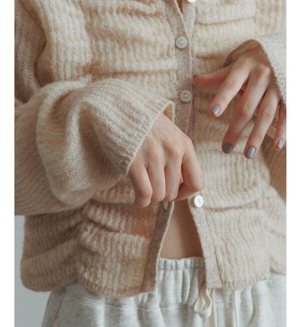 ADAM ET ROPE'「【WEB限定】ダブルモヘアシャーリングカーディガン」|カーディガン|