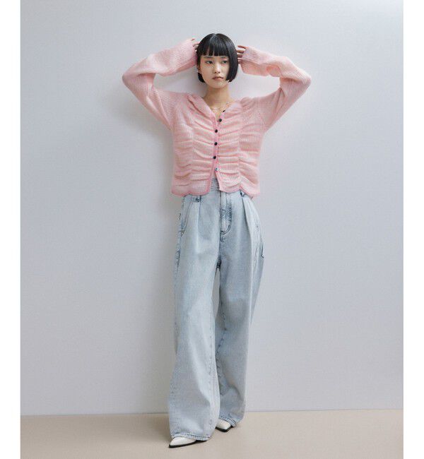 ADAM ET ROPE'「【WEB限定】ダブルモヘアシャーリングカーディガン」|カーディガン|