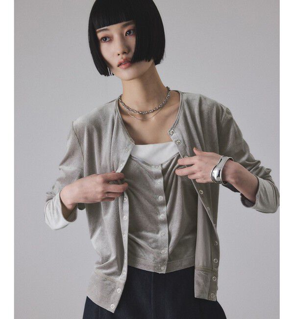 ADAM ET ROPE'「マルチWAYシアートリコットベロアカーディガン」|カーディガン|