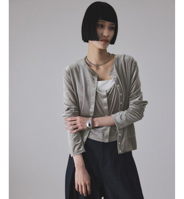 ADAM ET ROPE'「マルチWAYシアートリコットベロアカーディガン」|カーディガン|