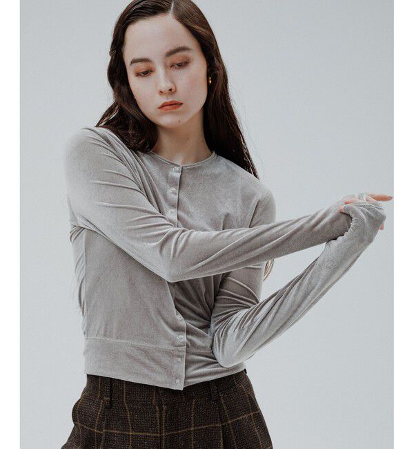 ADAM ET ROPE'「マルチWAYシアートリコットベロアカーディガン」|カーディガン|