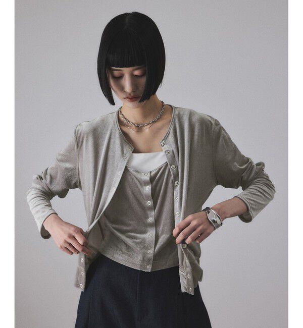 ADAM ET ROPE'「マルチWAYシアートリコットベロアカーディガン」|カーディガン|