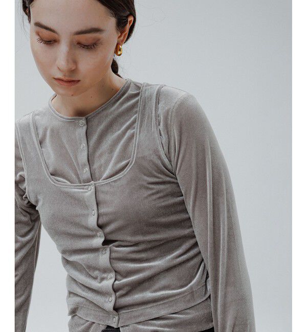 ADAM ET ROPE'「マルチWAYシアートリコットベロアカーディガン」|カーディガン|