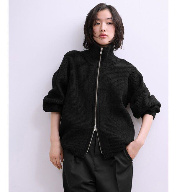 ADAM ET ROPE'「【WEB限定】・【サステナブル】ミックスヤーンジップカーディガン」|カーディガン|